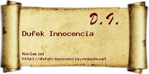 Dufek Innocencia névjegykártya